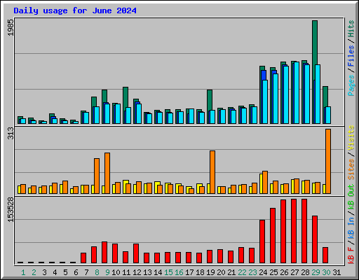 Daily usage for June 2024