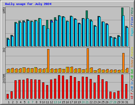 Daily usage for July 2024