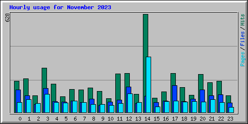 Hourly usage for November 2023